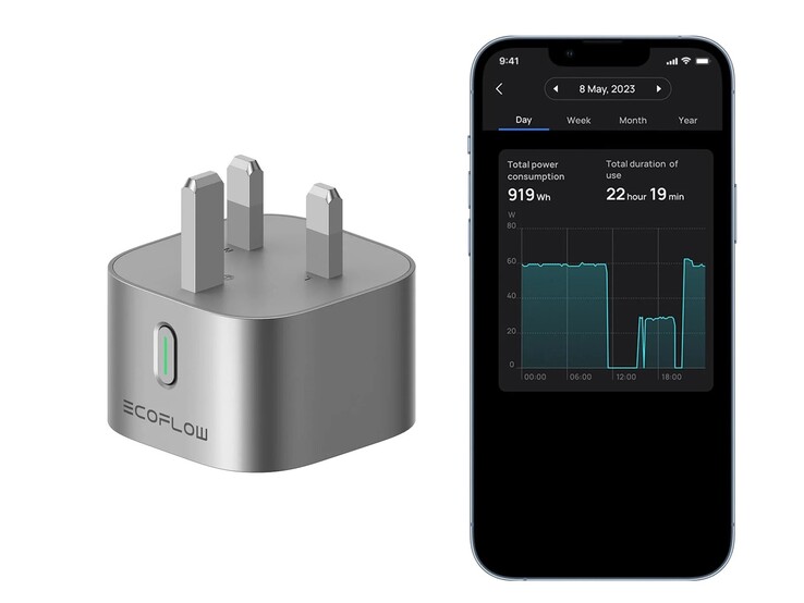 O EcoFlow Smart Plug permite que você controle remotamente os dispositivos por meio de um aplicativo. (Fonte da imagem: EcoFlow)