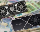 Os cartões da série Radeon RX 6000 e GeForce da linha RTX 30 ainda são superfaturados. (Fonte da imagem: AMD/Nvidia/Unsplash - editado)