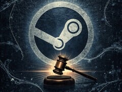 O banner do processo antitruste da Valve é exibido