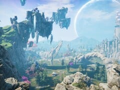 Uma imagem mostrando o mundo aberto em Edge of Eternity.