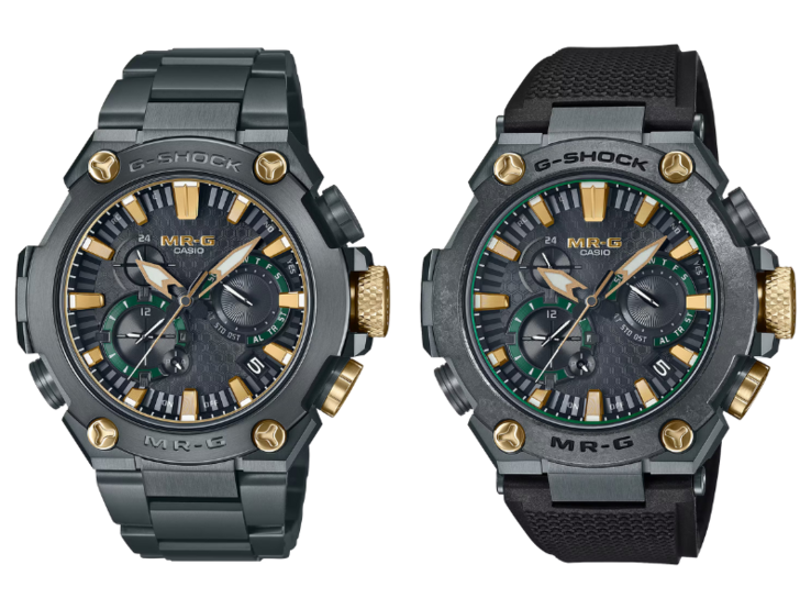 O Casio G-Shock MRG-B2000BG-3A (à esquerda) e MRG-B2000RG-3A (à direita). (Fonte da imagem: Casio)