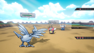 Na imagem: uma captura de tela do jogo Pokémon Gamma Emerald.