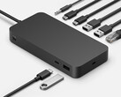 O Dock de Superfície Thunderbolt 4 tem um furo de montagem para uma montagem de mesa. (Fonte da imagem: Microsoft)