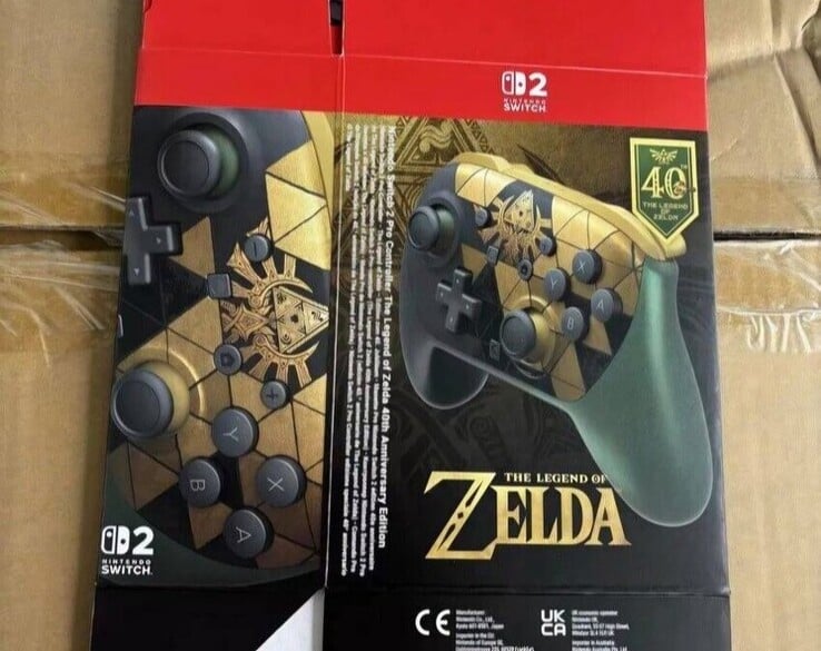 Controle Switch 2 Pro com tema de Zelda.