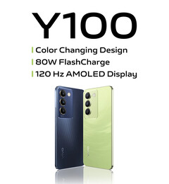 A Vivo retornou ao seu design que muda de cor com o lançamento do Y100 4G. (Fonte da imagem: Vivo)
