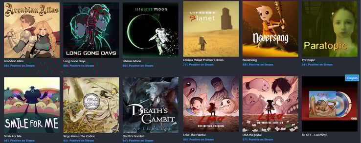 Todos os jogos incluídos no pacote Serenity Forge do Humble Bundle (Fonte da imagem: Humble Bundle)