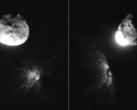 Fotos tiradas pelo LICIACube italiano do asteroide após o impacto (Fonte da imagem: NASA, ASI e Universidade de Maryland; cortadas)