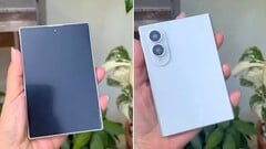 Fino, leve e compacto: Uma unidade fictícia do Samsung Galaxy Z Fold 8 (Wide) aparece em um vídeo prático inicial. 