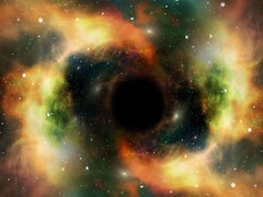 Ilustração artística de um buraco negro. (Fonte da imagem: geralt - Pixabay)