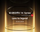 A série Xiaomi 14 será lançada mundialmente em 25 de fevereiro. (Fonte: Xiaomi)
