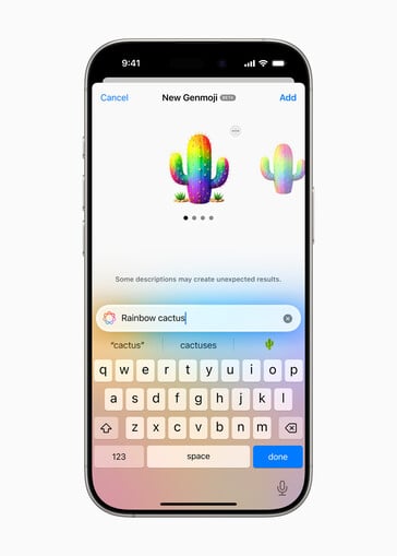 interface do iOS Genmoji com um emoji 