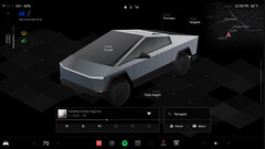 Tela inicial do Cybertruck UI (imagem: Andrew Goodlad/Tesla)