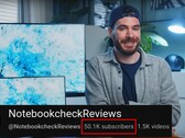 O canal do YouTube do Notebookcheck recentemente ultrapassou a marca de 50 mil assinantes. (Fonte da imagem: NotebookcheckReviews no YouTube)