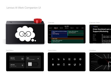 O Lenovo AI Work Concept exibirá o status da porta, o calendário e as programações.