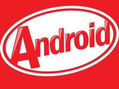 Logotipo do Android 4.4 KitKat, conforme exibido em um smartphone Acer Liquid