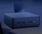 O VM61 pode ser alimentado por meio de uma porta USB-C. Na imagem: uma foto promocional mostrando a parte frontal do mini PC.