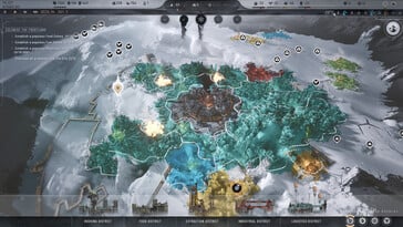 Uma imagem que mostra uma interface no Frostpunk 2.