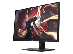O HP Omen 25 (na foto) tem um suporte ajustável em quatro direções com funções de altura, inclinação, rotação e pivô. (Fonte da imagem: HP)