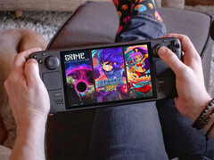 A coleção Return to Metroidvania está de volta por tempo limitado. Na foto: Steam Deck com a foto da capa do pacote. (Fonte da imagem: Humble Bundle e Valve - editado)