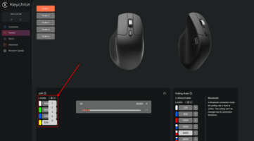 Por padrão, o Keychron M7 8K vem com seis níveis de DPI. (Fonte da imagem: Keychron)