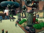 A interface do Modo Sandbox do Mars Attracts, exibindo recursos de gerenciamento do parque.