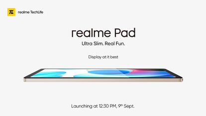 Exibição do Realme Pad. (Fonte da imagem: Realme)