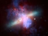 Uma imagem mostrando a galáxia M82.