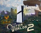 O banner de Outer Worlds 2 com o PS5 Pro é mostrado (Fonte da imagem: Xbox Gaming, Sony PlayStation com edições)