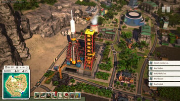Uma imagem mostrando um foguete no Tropico 5.