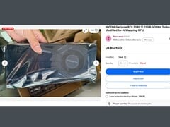 A listagem no eBay da placa Nvidia GeForce RTX 2080 Ti Turbo 22 GB GDDR6, modificada para IA