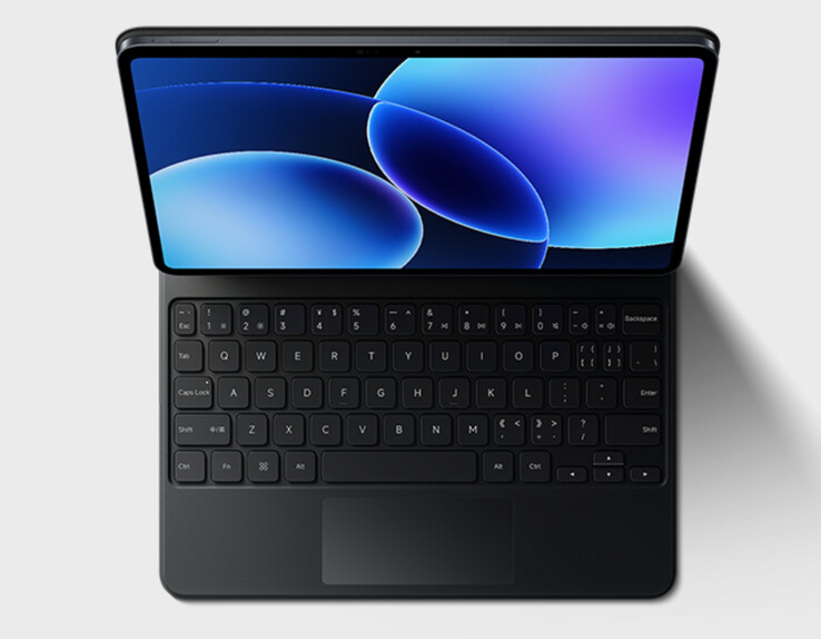 O acessório de teclado da Xiaomi para o Pad 8 Pro visto de cima para baixo.