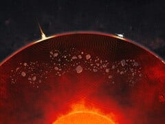 Ilustração artística das protuberâncias no manto de Marte (Fonte da imagem: NASA e JPL-Caltech; cortada)