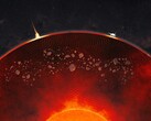 Ilustração artística das protuberâncias no manto de Marte (Fonte da imagem: NASA e JPL-Caltech; cortada)