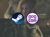 Capturas de tela dos dois jogos Remothered, com os logotipos do Steam e do GOG na parte superior.