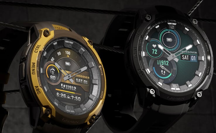 O Instinct Crossover AMOLED é vendido em duas cores, mas apenas como um smartwatch de 46 mm. (Fonte da imagem: Garmin)