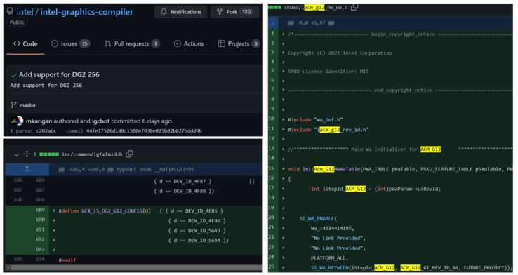 (Fonte de imagem: Intel Graphics Compiler via VideoCardz)