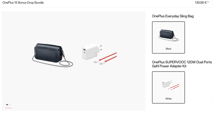 O OnePlus 15 Bonus Drop Bundle. (Fonte da imagem: OnePlus Germany)