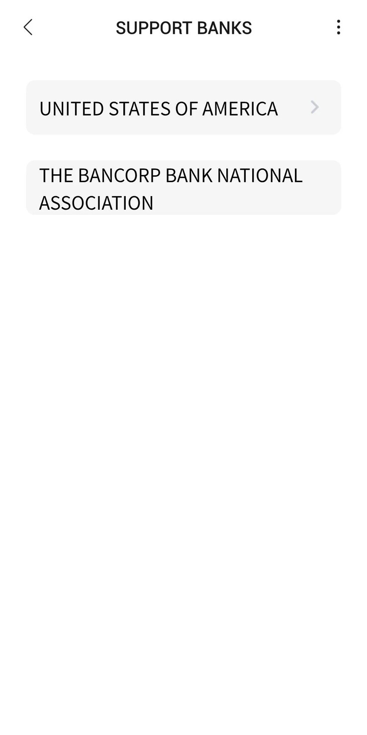 Uma captura de tela do aplicativo Zepp mostrando os Estados Unidos da América como uma região compatível com o Zepp Pay. (Fonte da imagem: slimak131 via Reddit)