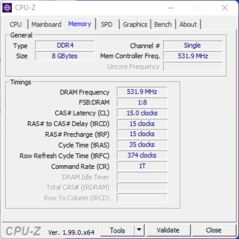 Informações sobre o sistema: Memória CPU-Z