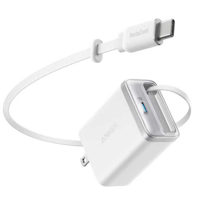 O carregador Anker Nano Charger (35W, cabo USB-C retrátil embutido). (Fonte da imagem: Anker)