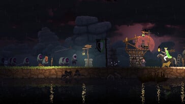 Uma imagem mostrando inimigos em Kingdom: New Lands.