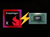 O Snapdragon X de nível básico disputa com o Ryzen 7 8840U no Geekbench 6 multi-core. (Fonte da imagem: AMD, Qualcomm, editado)