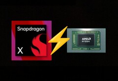 O Snapdragon X de nível básico disputa com o Ryzen 7 8840U no Geekbench 6 multi-core. (Fonte da imagem: AMD, Qualcomm, editado)