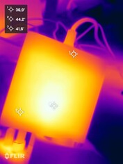 Unidade de fonte de alimentação durante o teste de estresse