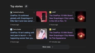 A CNET também informou brevemente a data de lançamento em 13 de novembro. (Fonte da imagem: feed do Google News)