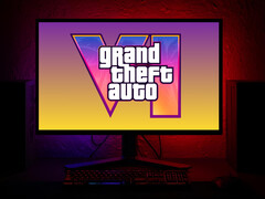 GTA 6 mostrado em um monitor de PC para jogos (Fonte da imagem: Rockstar Games com edições)