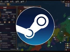 Uma imagem mostrando o logotipo do Steam e o jogo Age of History 3, agora com 80% de desconto no Steam.