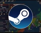 Uma imagem mostrando o logotipo do Steam e o jogo Age of History 3, agora com 80% de desconto no Steam.