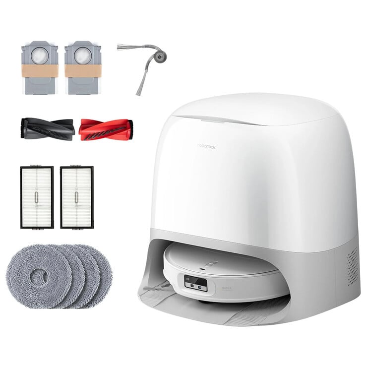 O Roborock Qrevo Curv 2 ProX vem com acessórios extras. (Fonte da imagem: Roborock)