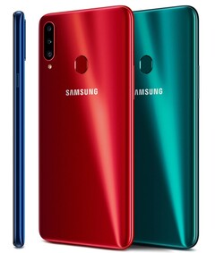 Cores da Samsung Galaxy A20s, mas na Alemanha somente preto está disponível